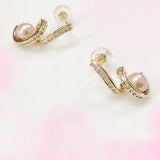 Audrey Spiral Pearl Earrings