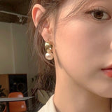 Quilted Motif Pearl Earrings