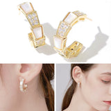Audrey Mother of Pearl Cuff Earrings