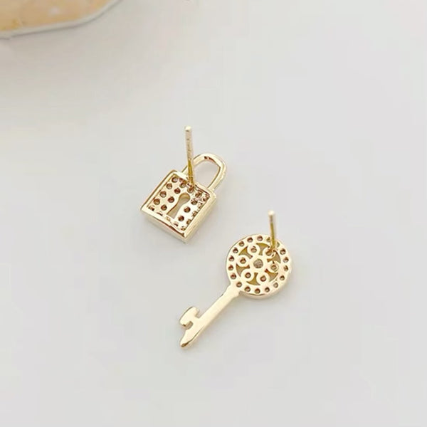 Audrey Petite Key and Padlock Earrings