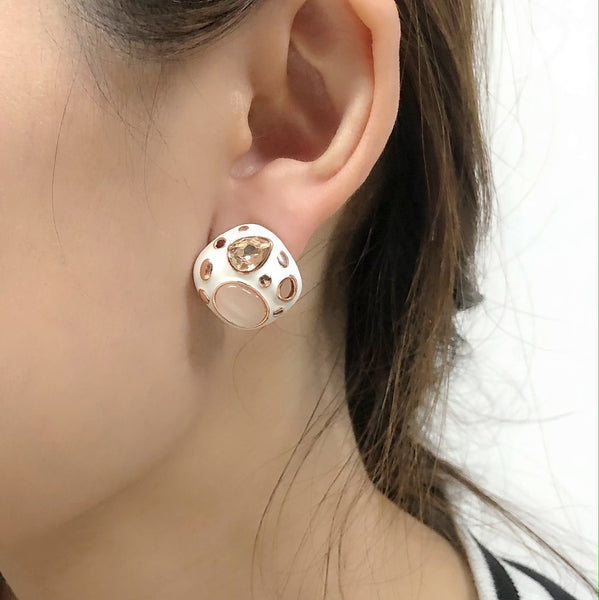 Kelly Moonstone Rosegold Earrings