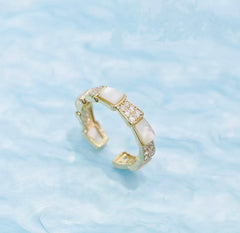 Audrey Mother of Pearl Cuff Ring