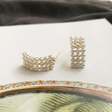 Audrey White Mini-Pearls Earrings