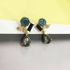 Crafted Rose Dangling Earrings