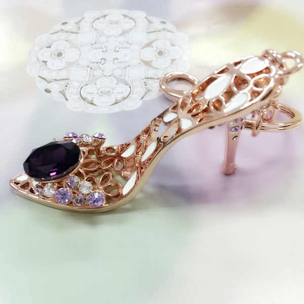 Purple Jewel High Heel Bag Charm