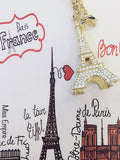 Eiffel Tower Bag Charm in White Opal