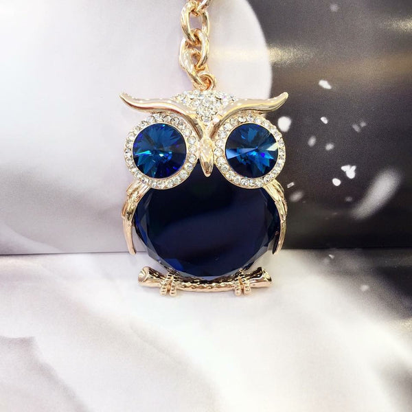 Blue Wise Owl Bag Charm