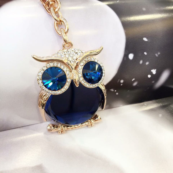 Blue Wise Owl Bag Charm